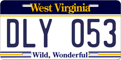 WV license plate DLY053