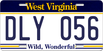 WV license plate DLY056