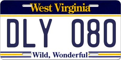 WV license plate DLY080