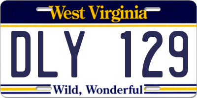 WV license plate DLY129