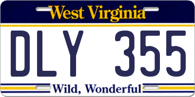 WV license plate DLY355