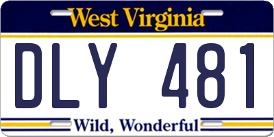 WV license plate DLY481