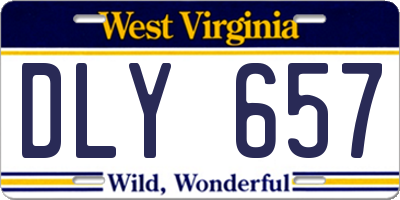 WV license plate DLY657