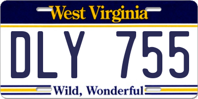 WV license plate DLY755