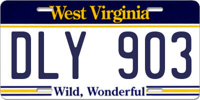 WV license plate DLY903