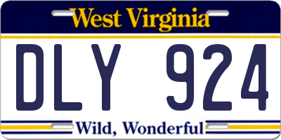 WV license plate DLY924