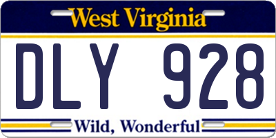 WV license plate DLY928