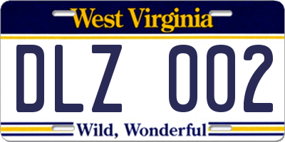 WV license plate DLZ002