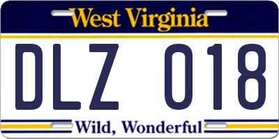 WV license plate DLZ018