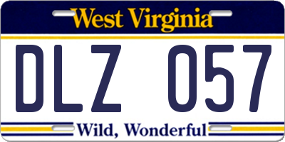 WV license plate DLZ057