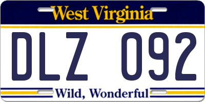 WV license plate DLZ092