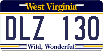 WV license plate DLZ130