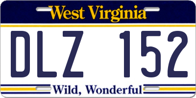 WV license plate DLZ152