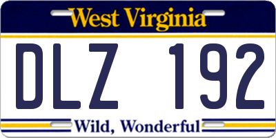 WV license plate DLZ192