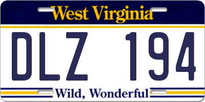 WV license plate DLZ194
