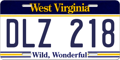 WV license plate DLZ218