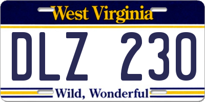WV license plate DLZ230
