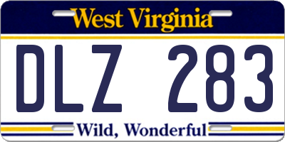 WV license plate DLZ283