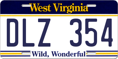 WV license plate DLZ354