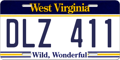 WV license plate DLZ411