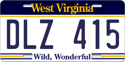 WV license plate DLZ415