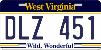 WV license plate DLZ451