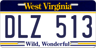 WV license plate DLZ513