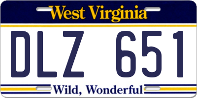 WV license plate DLZ651