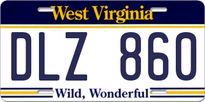 WV license plate DLZ860