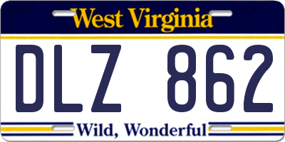WV license plate DLZ862