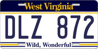 WV license plate DLZ872
