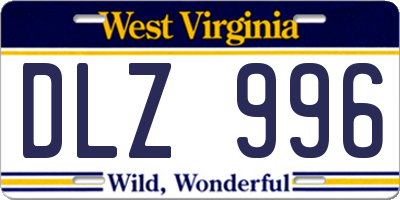 WV license plate DLZ996