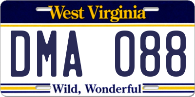 WV license plate DMA088
