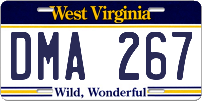 WV license plate DMA267