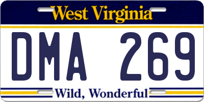 WV license plate DMA269