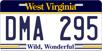 WV license plate DMA295