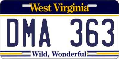 WV license plate DMA363