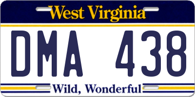 WV license plate DMA438