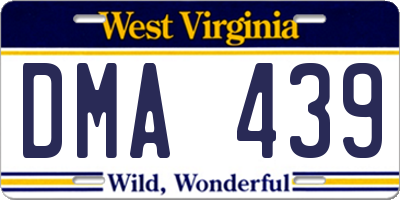 WV license plate DMA439
