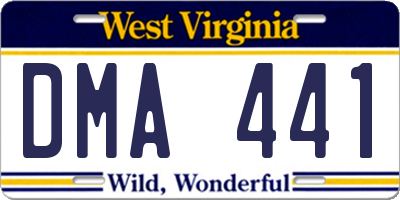 WV license plate DMA441