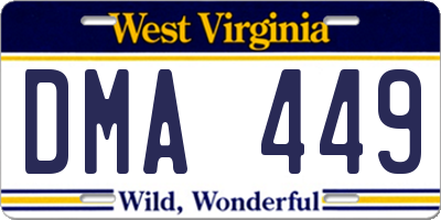 WV license plate DMA449