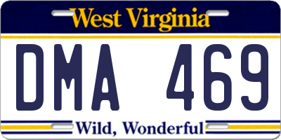 WV license plate DMA469