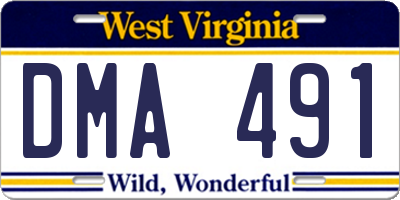 WV license plate DMA491