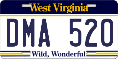 WV license plate DMA520