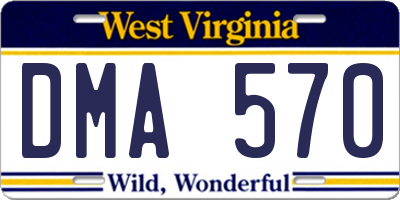 WV license plate DMA570