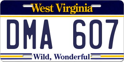 WV license plate DMA607