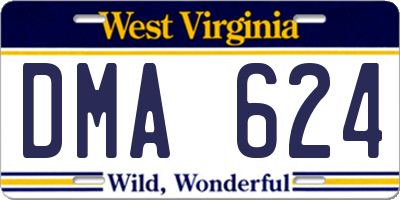 WV license plate DMA624