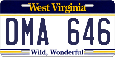 WV license plate DMA646