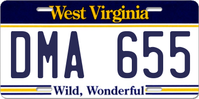 WV license plate DMA655