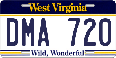 WV license plate DMA720